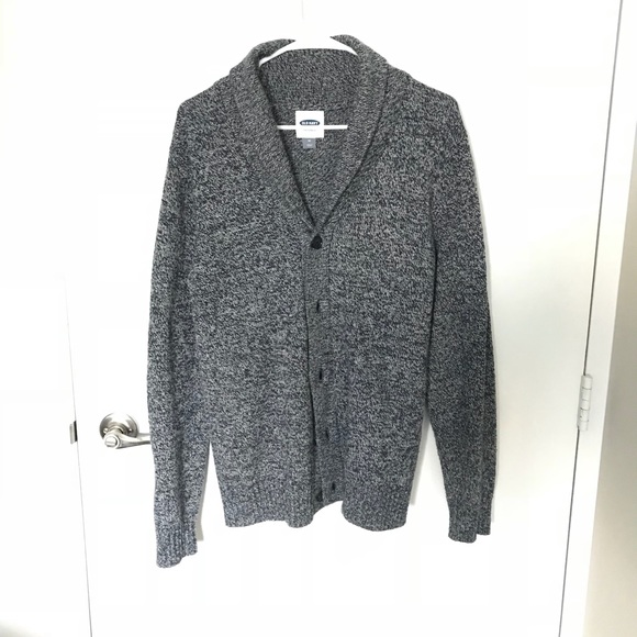 Grey w/blue accent Men\u2019s Cardigan Sweater